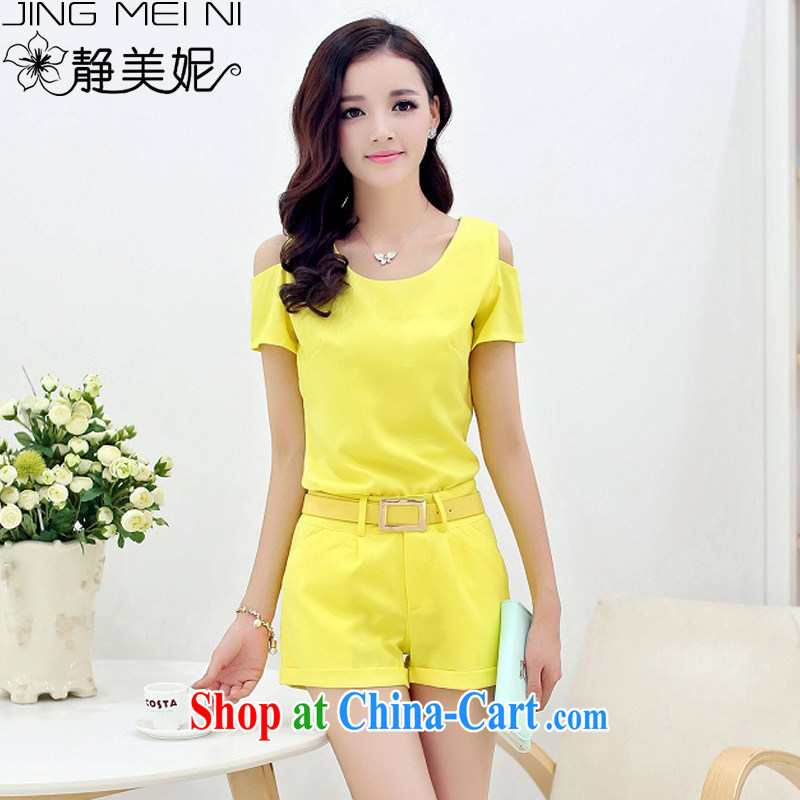 The Minnie summer 2015 new small fragrant wind Two Piece Set with J 4488 yellow M