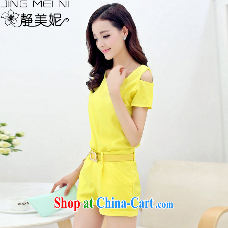 The Minnie summer 2015 new small fragrant wind Two Piece Set with J 4488 yellow M mute, Minnie, and shopping on the Internet