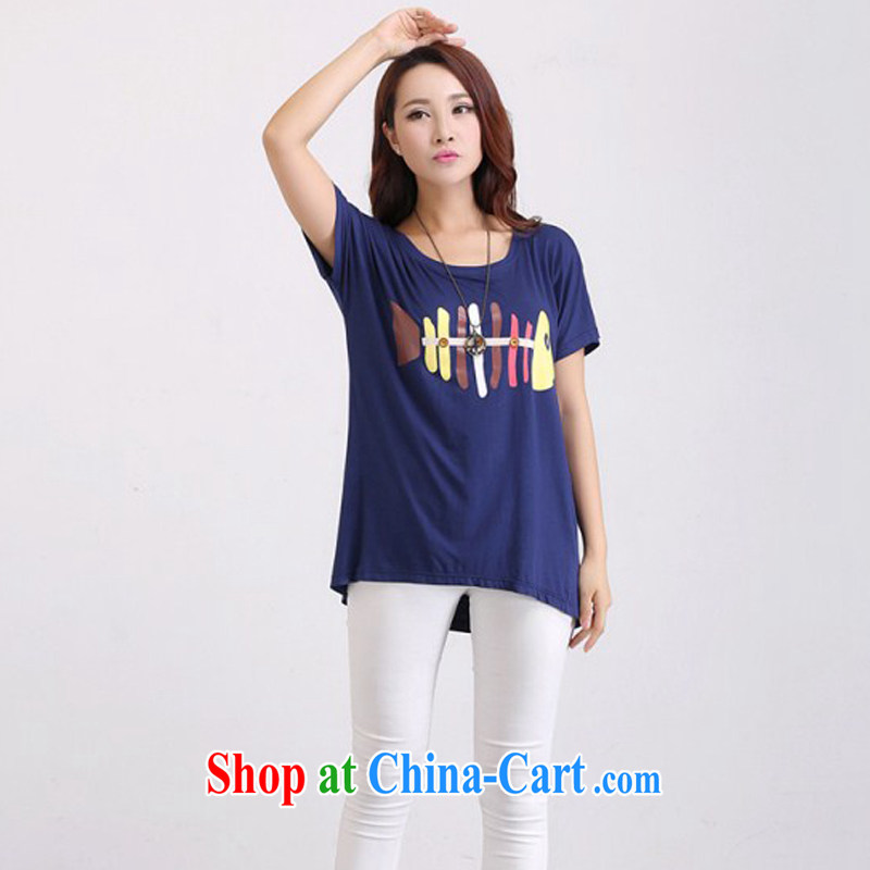 The Taliban, the Code women summer 2015 new the FAT and FAT MM thick sister 100 a casual relaxed graphics thin short-sleeve shirt T solid T-shirt 5006 dark blue with size, the Advisory Service, the tower, and, shopping on the Internet