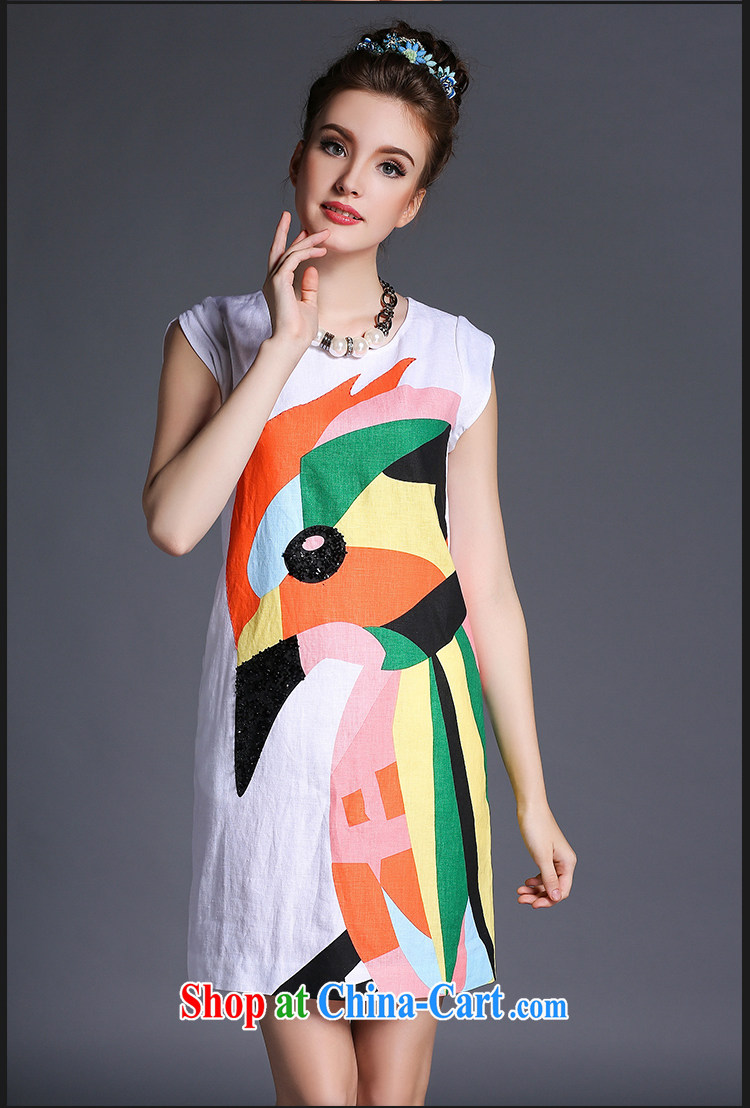 The cotton dress summer 2015 New Europe, larger female, long Graphics thin white 5XL (90 - 100 KG) pictures, price, brand platters! Elections are good character, the national distribution, so why buy now enjoy more preferential! Health