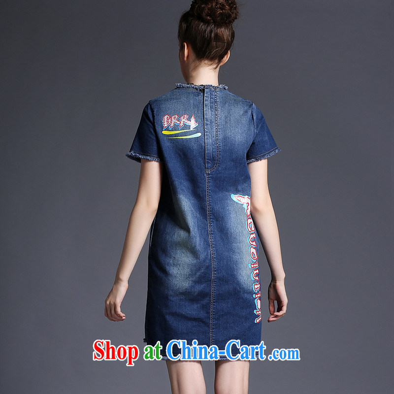 High-end 2015 summer new expertise in mm long, short-sleeved dresses in Europe and indeed the XL girls blue XXL (67 - 72 KG), Jacob, and, on-line shopping