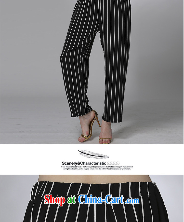 The Ting zhuangting summer 2015 new thick mm larger female black-and-white striped casual relaxed high-waist 9 pants B 009 black-and-white stripes 4 XL pictures, price, brand platters! Elections are good character, the national distribution, so why buy now enjoy more preferential! Health