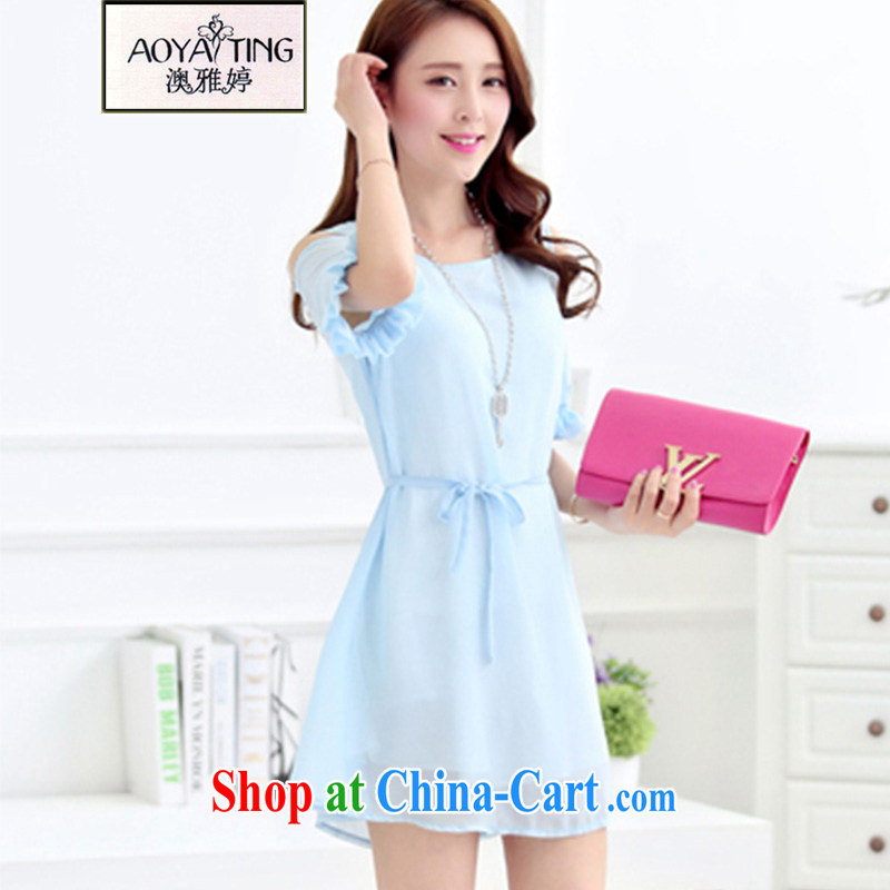o Ya-ting 2015 New, and indeed increase, female summer thick mm video thin ice woven dresses female water blue 4 XL recommends that you 160 - 180 jack, O Ya-ting (aoyating), online shopping