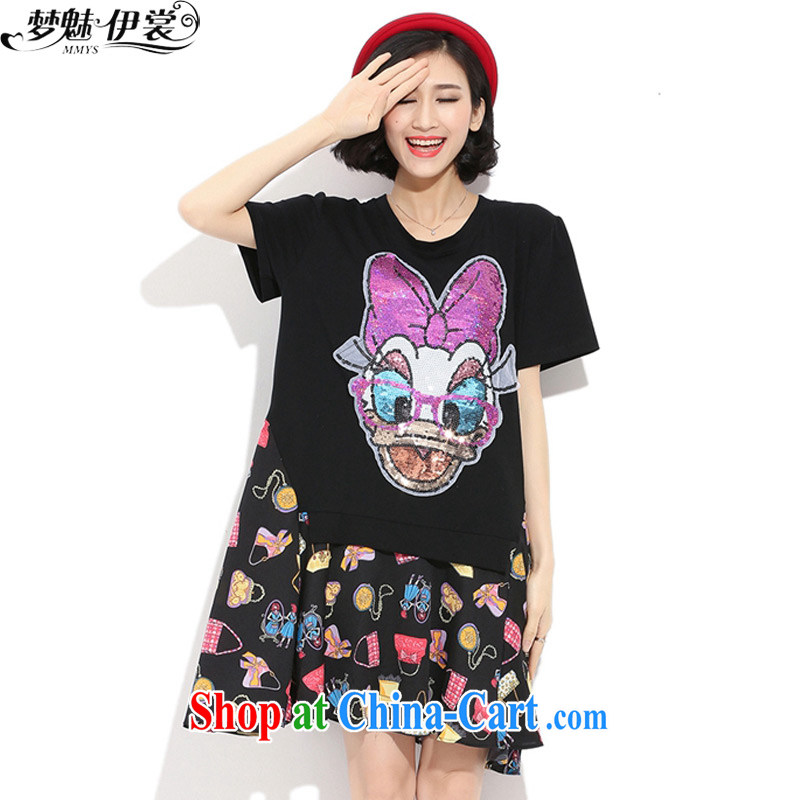 Director of the Advisory Committee Summer in Europe and indeed the XL women mm thick loose video thin, long, stitching T shirts short-sleeved suits skirt black loose all code