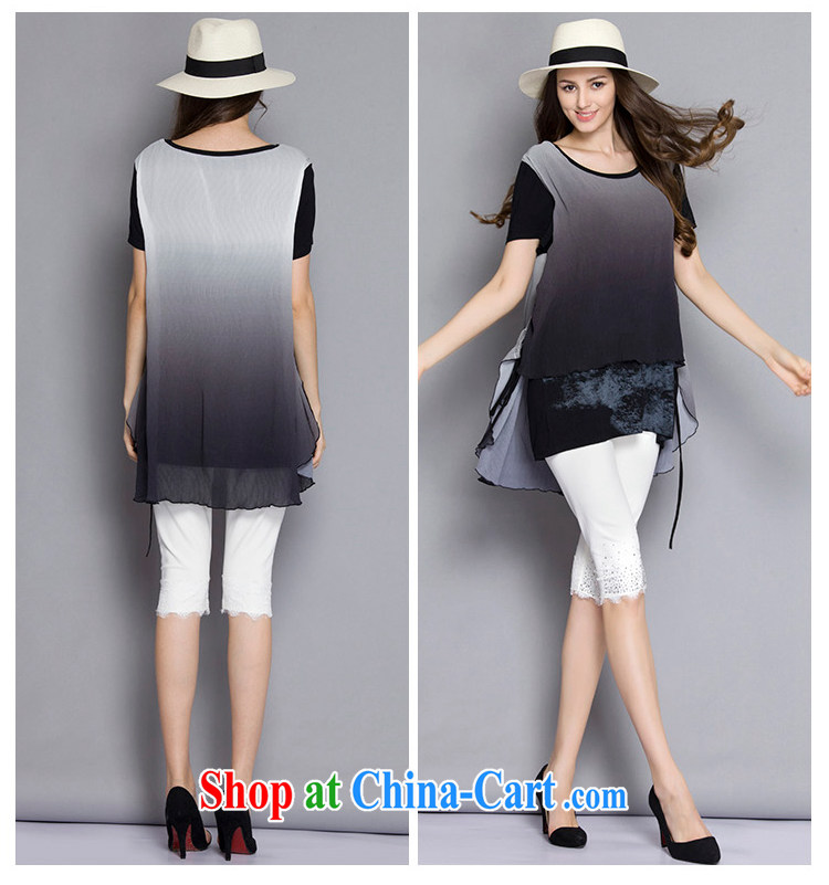 Connie, European and American Dream Original large code female summer 2015 new thick mm stylish stitching loose video thin short-sleeved dresses J 217 black XXXXXL pictures, price, brand platters! Elections are good character, the national distribution, so why buy now enjoy more preferential! Health