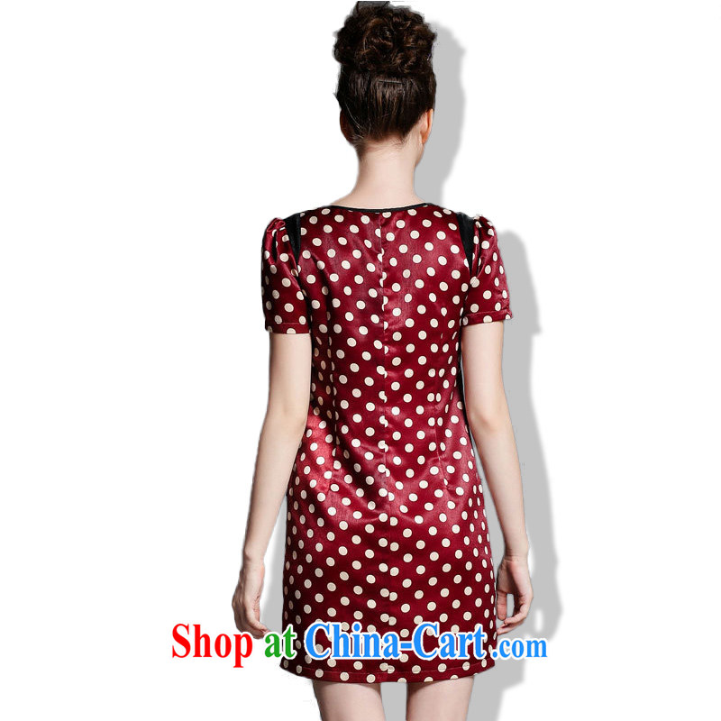 The Ting zhuangting 2015 summer new products in Europe and America, the female thick mm video thin stylish dot spell series dress 1862 picture color 5 XL, Ting (zhuangting), online shopping