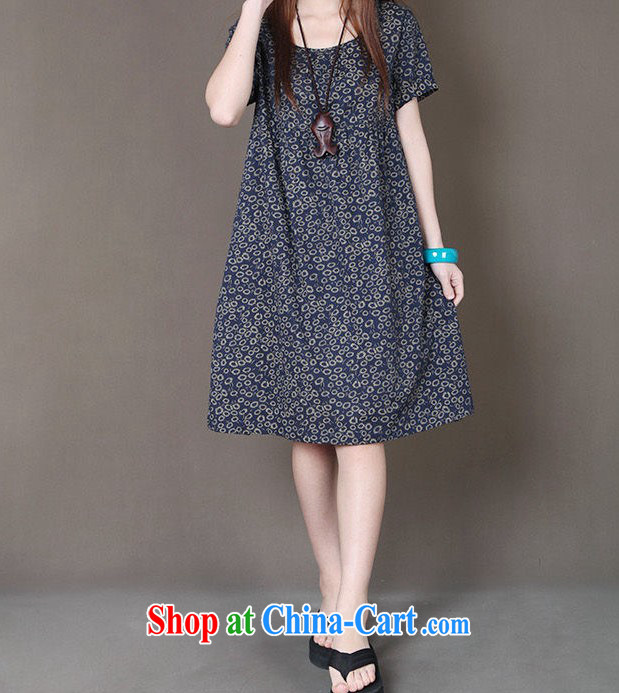 Solid color consistently list summer 2015 new Korean version of the greater code women mm thick small floral short-sleeved cotton Ma dresses gray-green color L pictures, price, brand platters! Elections are good character, the national distribution, so why buy now enjoy more preferential! Health