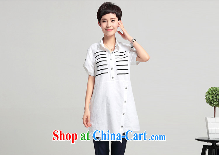 100 Li film 2015 summer short-sleeve new large, female, long cotton shirt the Commission very casual shirts, T-shirt Pearl White 3XL pictures, price, brand platters! Elections are good character, the national distribution, so why buy now enjoy more preferential! Health