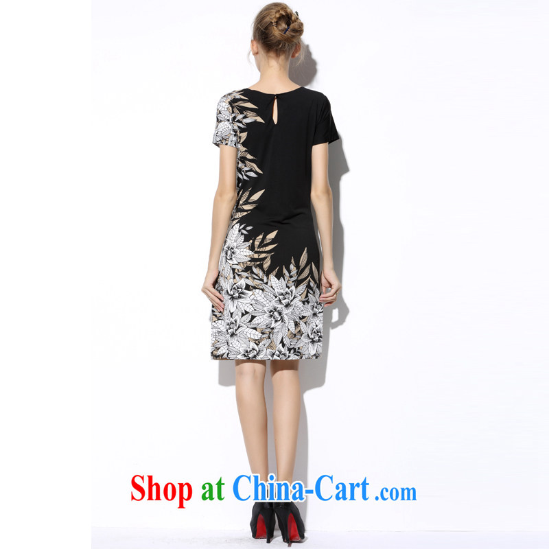 She considered the Code women dress thick sister in Europe and high-end 2015 summer thick girls with graphics thin, the fat increase 200 Jack further skirt picture color L, consider Elizabeth (LISHA), shopping on the Internet