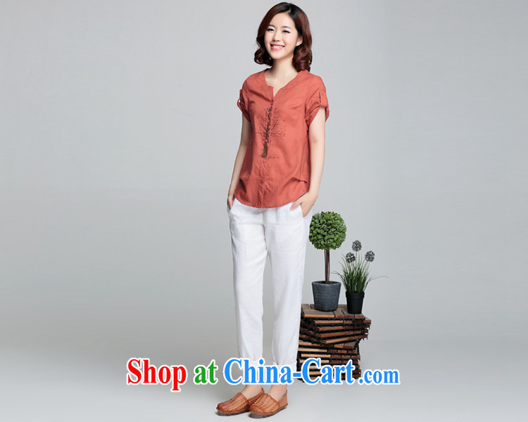 100 Julie shadow the Code women 2015 summer new, short-sleeved shirt arts cotton Ma mm thick shirt T-shirt red-orange 3 XL - recommendations 140 - 160 Jack pictures, price, brand platters! Elections are good character, the national distribution, so why buy now enjoy more preferential! Health