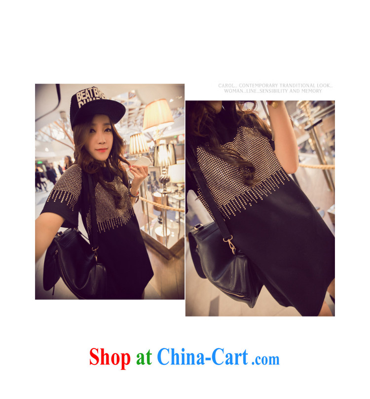 2015 Baoxinfu Korean American and European Class, hot, short-sleeved large, thick MM dresses girls in long T shirt 5126 black (parquet drilling) XXXL (160 - 200 ) jack pictures, price, brand platters! Elections are good character, the national distribution, so why buy now enjoy more preferential! Health