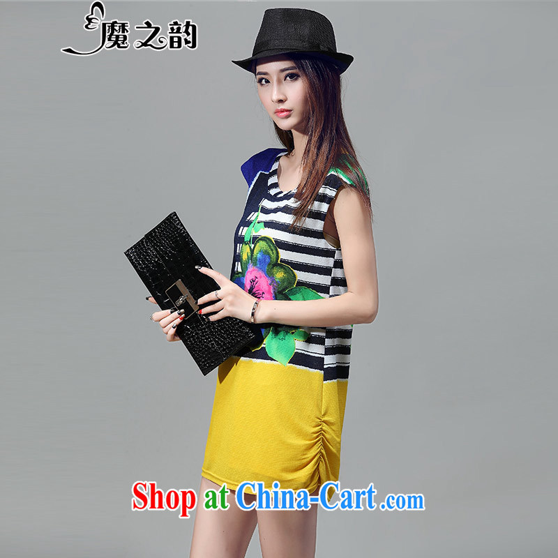 Magic of the 2015 summer new, thick, thick sister larger female graphics thin, knocked color stamp duty-dress suit 82,056 XXXXL, magic of the Rhine, shopping on the Internet