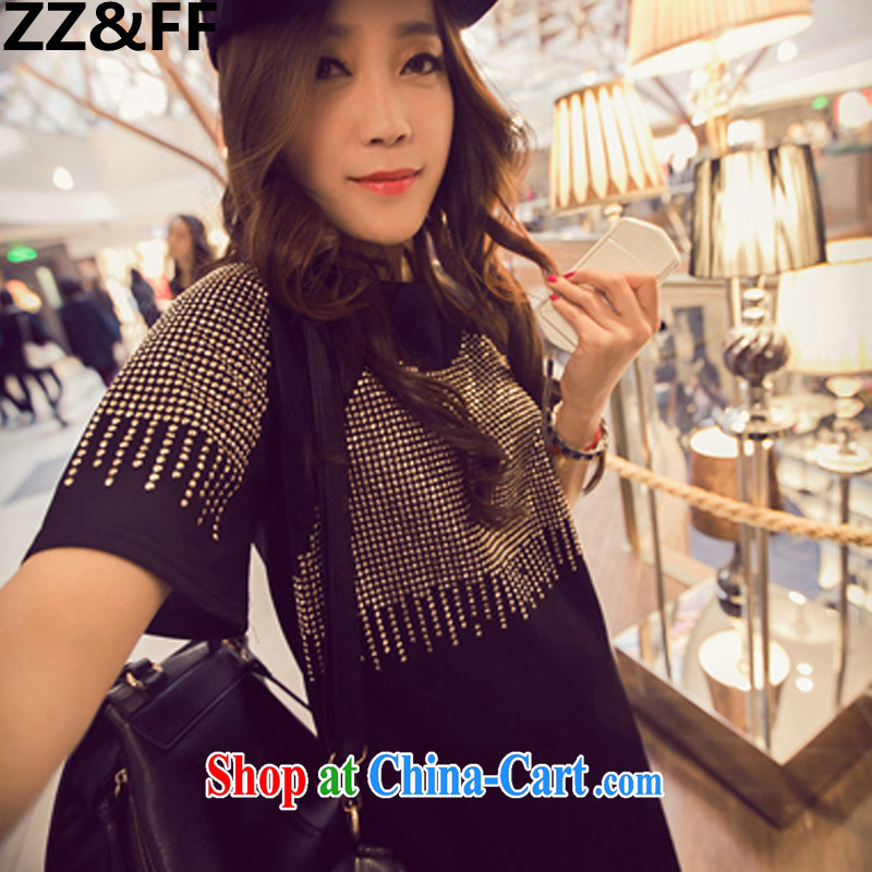 ZZ &FF 2015 Korean summer flow in Europe and America, hot, short-sleeved large, thick MM dresses girls in long T shirt picture color XXXL (165 - 200 ) jack, ZZ &FF, shopping on the Internet