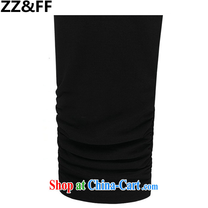 ZZ &FF 2015 new European site the code female summer thick MM stretch Elastic waist 7 pants female black XXXXXL, ZZ &FF, shopping on the Internet