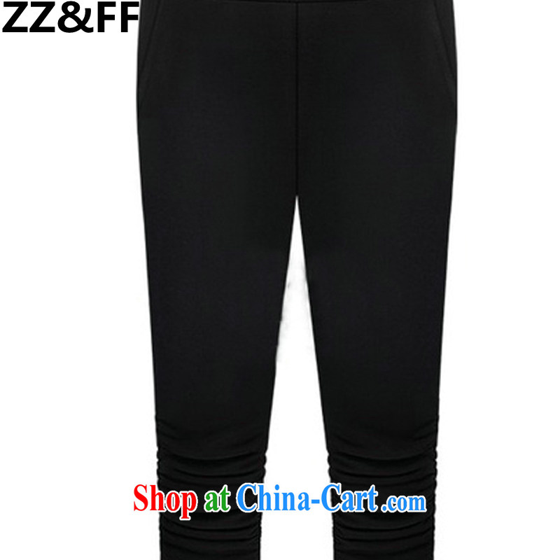 ZZ &FF 2015 new European site the code female summer thick MM stretch Elastic waist 7 pants female black XXXXXL, ZZ &FF, shopping on the Internet