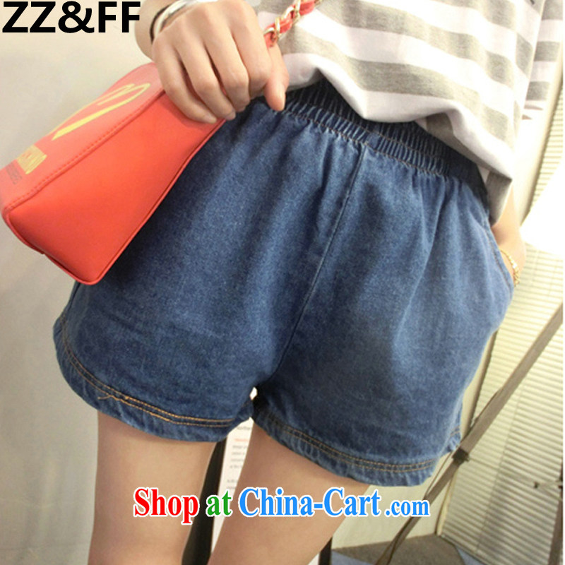 ZZ &FF 2015 new Korean version leisure large code female thick MM elasticated waist warranty and summer shorts hot pants girl dark blue XXXXXL, ZZ &FF, shopping on the Internet