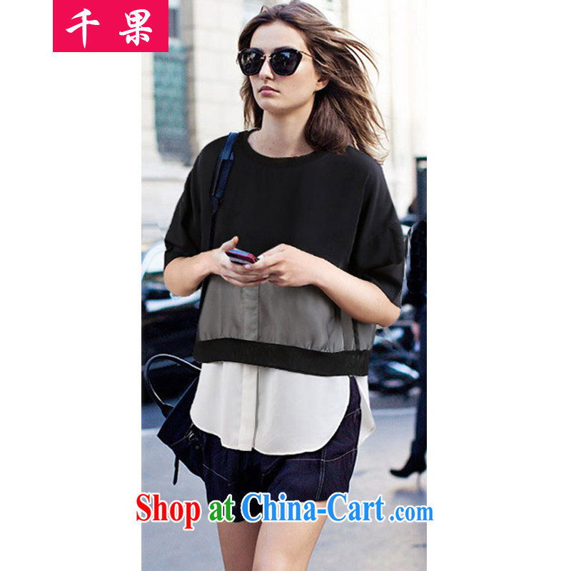 1000 fruit 200 Jack short sleeved shirt T T-shirt and indeed XL women mm thick summer 2015 Europe loose video thin stitching snow woven shirts 885 photo color 5 XL