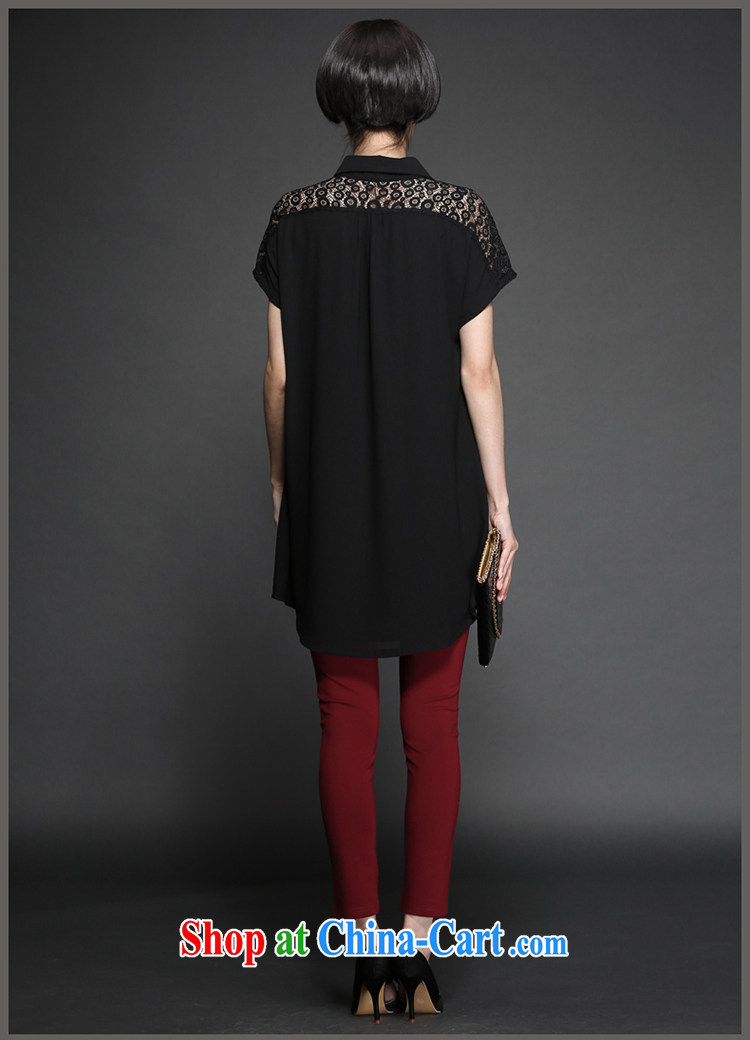 Staff of the fat increase, female fat MM summer Korean version, long, loose lace short-sleeved thick sister shirt 1315 fall in love with the template Black Large Number 4 XL 180 Jack left and right pictures, price, brand platters! Elections are good character, the national distribution, so why buy now enjoy more preferential! Health