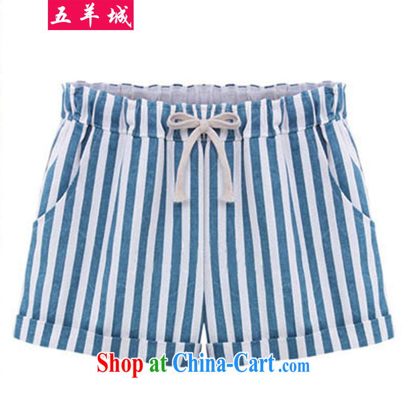 Five Rams City The Code shorts girls summer thick sister summer graphics thin striped pants thick, graphics thin, large, female leisure elasticated waist hot pants 224 dark blue 5 XL recommendations 180 - 200 jack, 5 rams City, shopping on the Internet