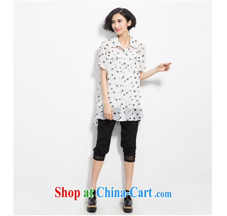 Eternal show the code women snow woven shirts thick sister 2015 summer new thick mm thick, graphics thin, the fat XL Stars stamp loose shirt white 3XL pictures, price, brand platters! Elections are good character, the national distribution, so why buy now enjoy more preferential! Health