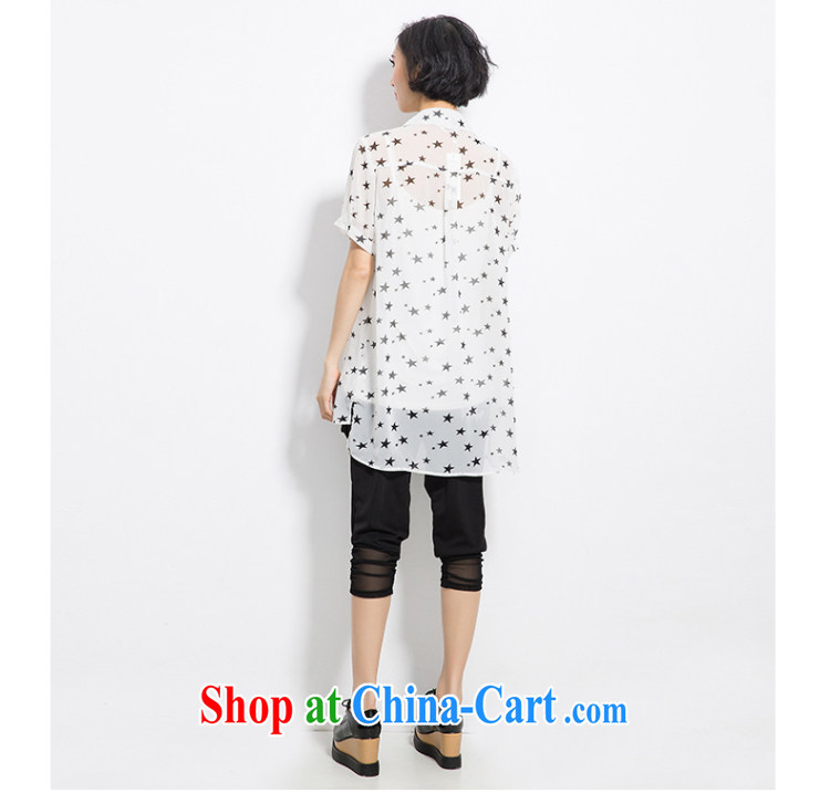 Eternal show the code women snow woven shirts thick sister 2015 summer new thick mm thick, graphics thin, the fat XL Stars stamp loose shirt white 3XL pictures, price, brand platters! Elections are good character, the national distribution, so why buy now enjoy more preferential! Health