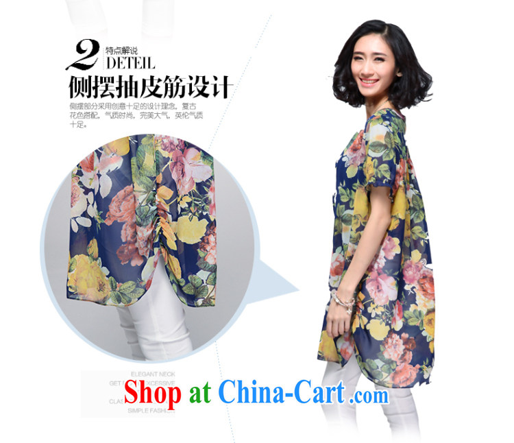 Eternal show the code women snow woven shirts thick sister 2015 summer new thick mm thick, graphics thin, the fat XL retro stamp loose leave of two blue 3XL pictures, price, brand platters! Elections are good character, the national distribution, so why buy now enjoy more preferential! Health