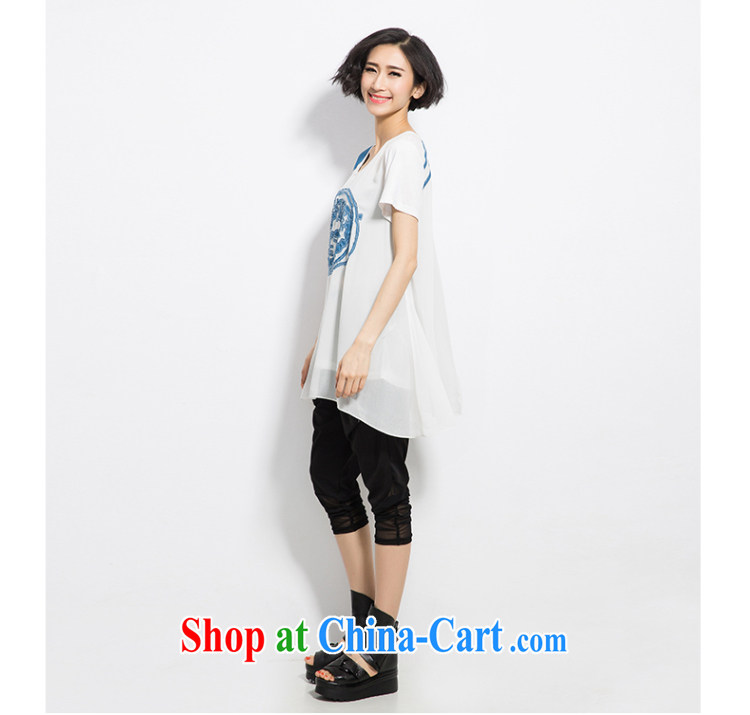 Eternal-soo and indeed increase, female fat, Video thin T-shirt thick mm 2015 summer new thick sister loose washable denim pattern leisure T pension white 4XL pictures, price, brand platters! Elections are good character, the national distribution, so why buy now enjoy more preferential! Health