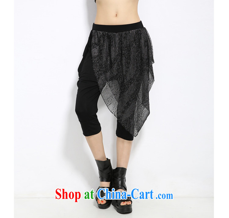 Eternal show the code female 7 pants thick sister 2015 summer new, thick, graphics thin, Korean loose lace thick mm casual women pants black 4 XL pictures, price, brand platters! Elections are good character, the national distribution, so why buy now enjoy more preferential! Health