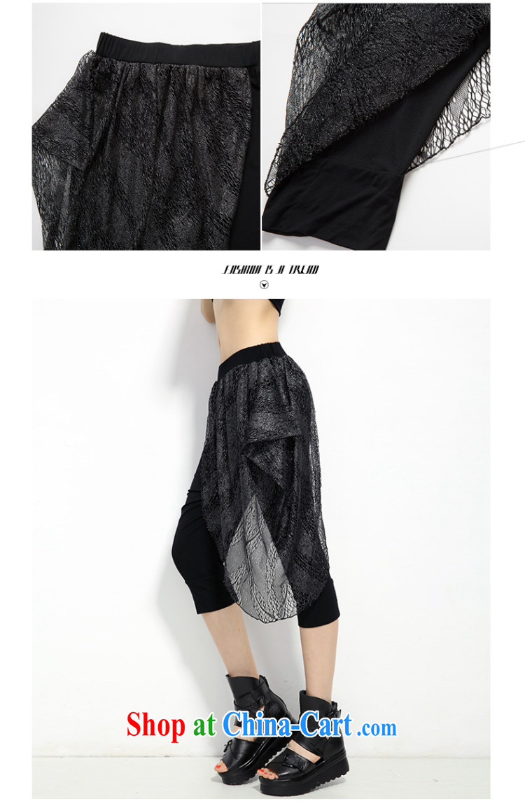 Eternal show the code female 7 pants thick sister 2015 summer new, thick, graphics thin, Korean loose lace thick mm casual women pants black 4 XL pictures, price, brand platters! Elections are good character, the national distribution, so why buy now enjoy more preferential! Health