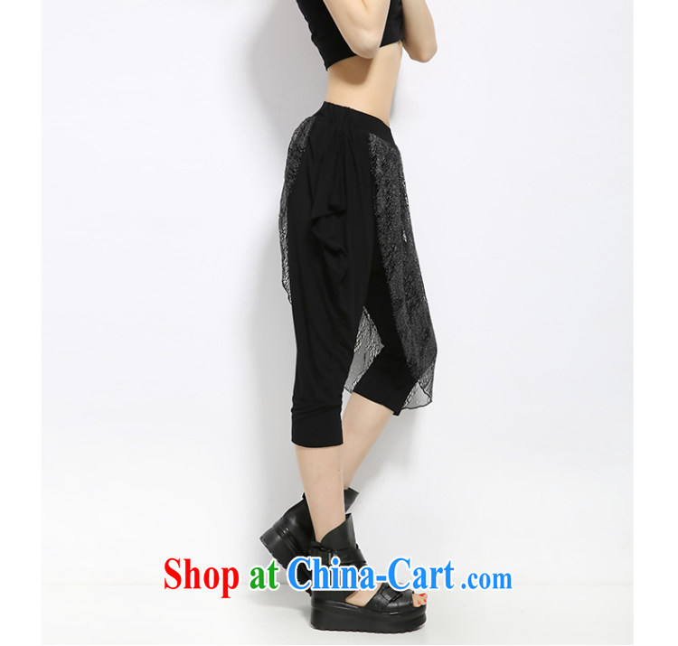 Eternal show the code female 7 pants thick sister 2015 summer new, thick, graphics thin, Korean loose lace thick mm casual women pants black 4 XL pictures, price, brand platters! Elections are good character, the national distribution, so why buy now enjoy more preferential! Health