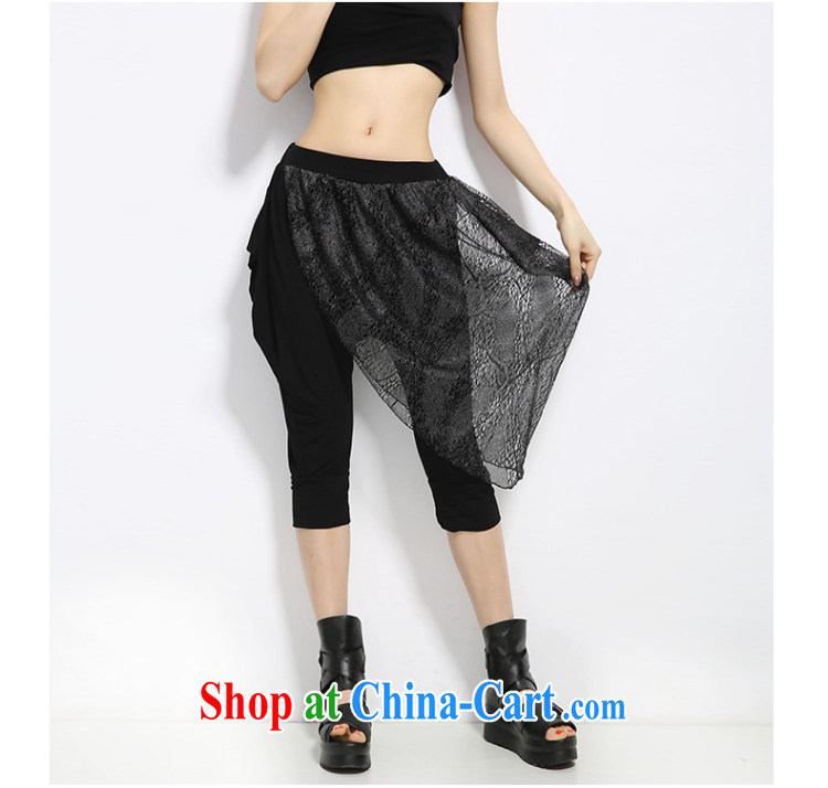 Eternal show the code female 7 pants thick sister 2015 summer new, thick, graphics thin, Korean loose lace thick mm casual women pants black 4 XL pictures, price, brand platters! Elections are good character, the national distribution, so why buy now enjoy more preferential! Health