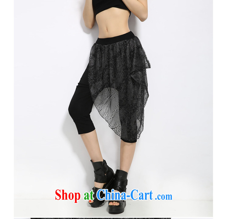 Eternal show the code female 7 pants thick sister 2015 summer new, thick, graphics thin, Korean loose lace thick mm casual women pants black 4 XL pictures, price, brand platters! Elections are good character, the national distribution, so why buy now enjoy more preferential! Health