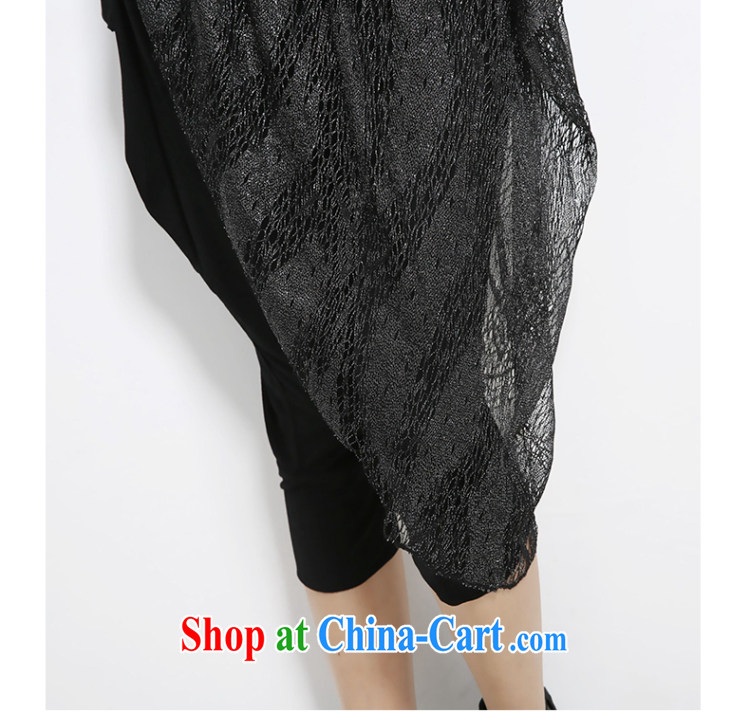 Eternal show the code female 7 pants thick sister 2015 summer new, thick, graphics thin, Korean loose lace thick mm casual women pants black 4 XL pictures, price, brand platters! Elections are good character, the national distribution, so why buy now enjoy more preferential! Health