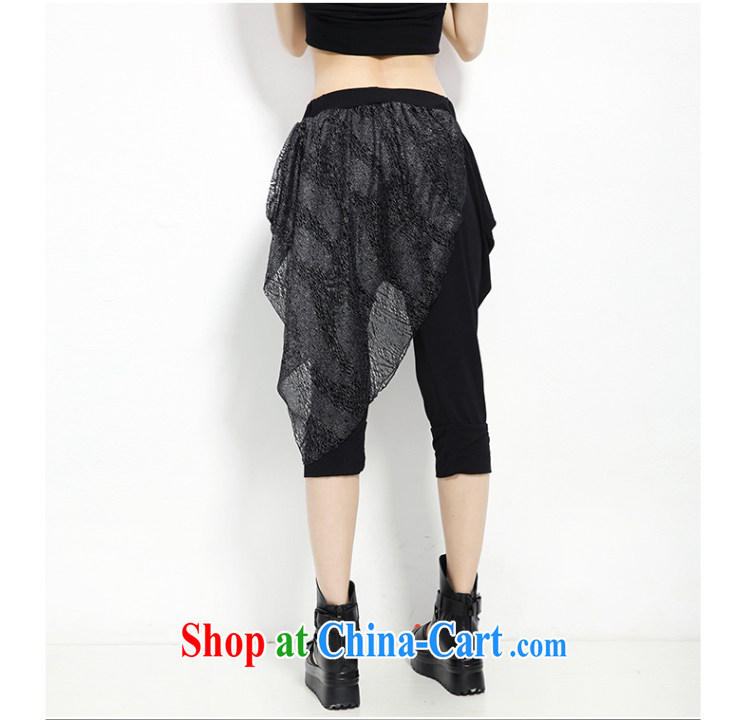 Eternal show the code female 7 pants thick sister 2015 summer new, thick, graphics thin, Korean loose lace thick mm casual women pants black 4 XL pictures, price, brand platters! Elections are good character, the national distribution, so why buy now enjoy more preferential! Health