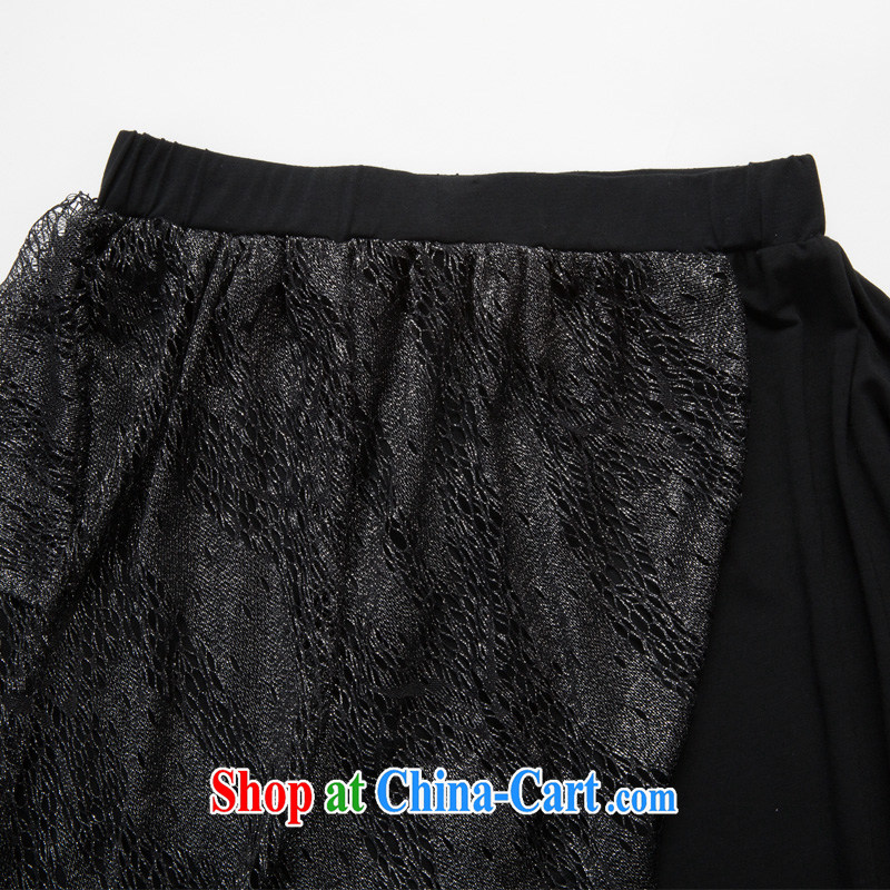 Eternal show the code female 7 pants thick sister 2015 summer new, thick, graphics thin, Korean loose lace thick mm casual women pants black 4 XL, eternal, and the show, and shopping on the Internet
