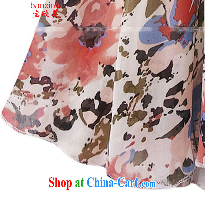 Baoxinfu summer 2015 in Europe and the Code thick MM stitching snow woven dresses women 5123 picture color XXXXXL, Baoxinfu, shopping on the Internet