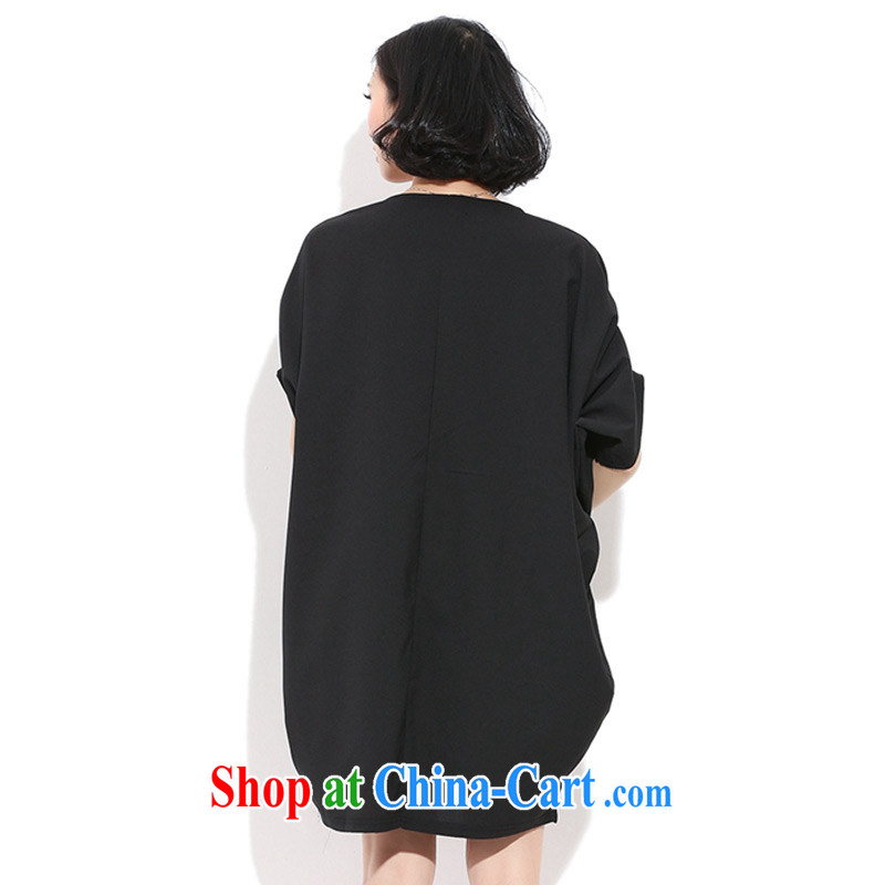 Director of the Advisory Committee 2015 summer New, and indeed increase, women mm thick loose video thin, long bat short-sleeve double-yi skirt black relaxed, code, made the Advisory Committee (mmys), online shopping