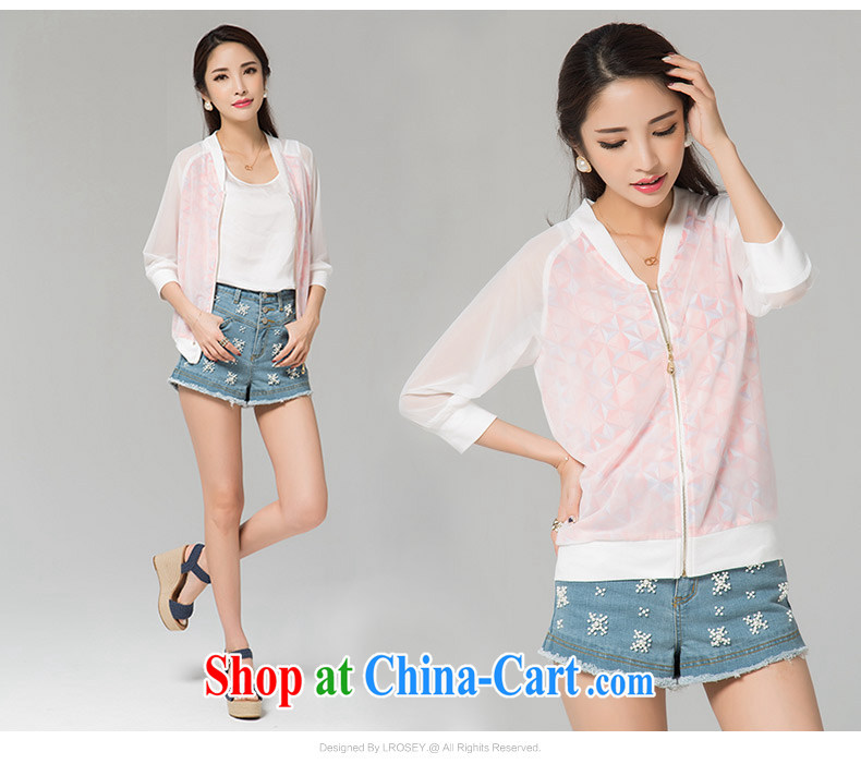 Blue Water XL girls thick MM summer new small jacket loose web yarn graphics thin 7 sub-cuff sunscreen clothing and large white code L pictures, price, brand platters! Elections are good character, the national distribution, so why buy now enjoy more preferential! Health