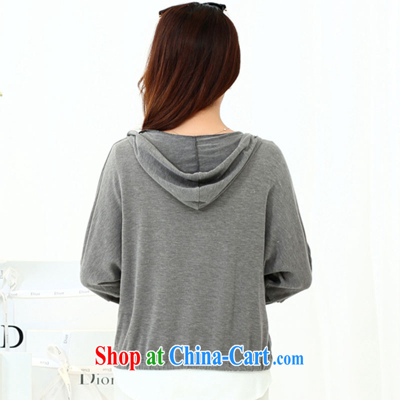 The line spend a lot, women spring 2015 new leisure edition cap long-sleeved short cardigan loose jacket sunscreen shirts 5 C 2786 dark gray 3 XL, sea routes, and, shopping on the Internet