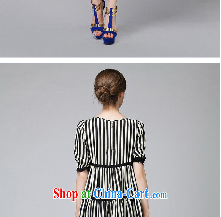 Replace-ting zhuangting 2015 spring new high-end European and American thick mm larger female and indeed increase short-sleeved snow woven shirts 1520 black streaks on 5 XL pictures, price, brand platters! Elections are good character, the national distribution, so why buy now enjoy more preferential! Health