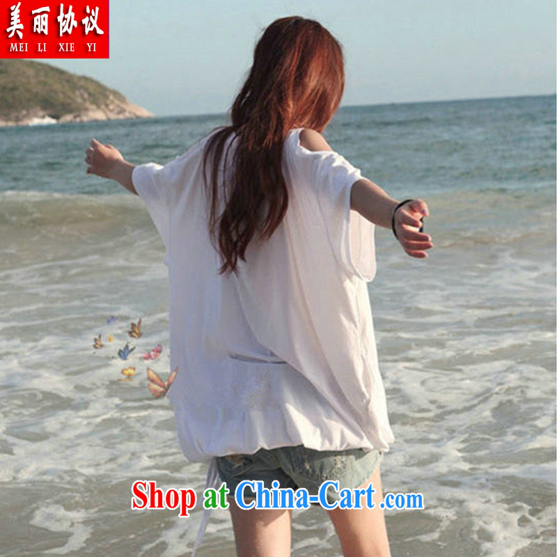Beautiful agreement summer 2015 with new Korean women loose the code a short-sleeved shirt T 200 jack to wear thick MM dresses SJL 9920 white are code, the beautiful, and, shopping on the Internet
