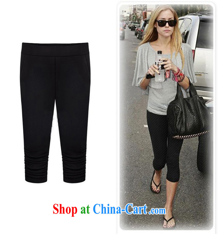 Mr MAK, Exchange 2015 summer New, and indeed increase, female fat mm elasticated waist elastic Sau San video thin thin, solid through 7 pants pants 5129 black 5 XL pictures, price, brand platters! Elections are good character, the national distribution, so why buy now enjoy more preferential! Health