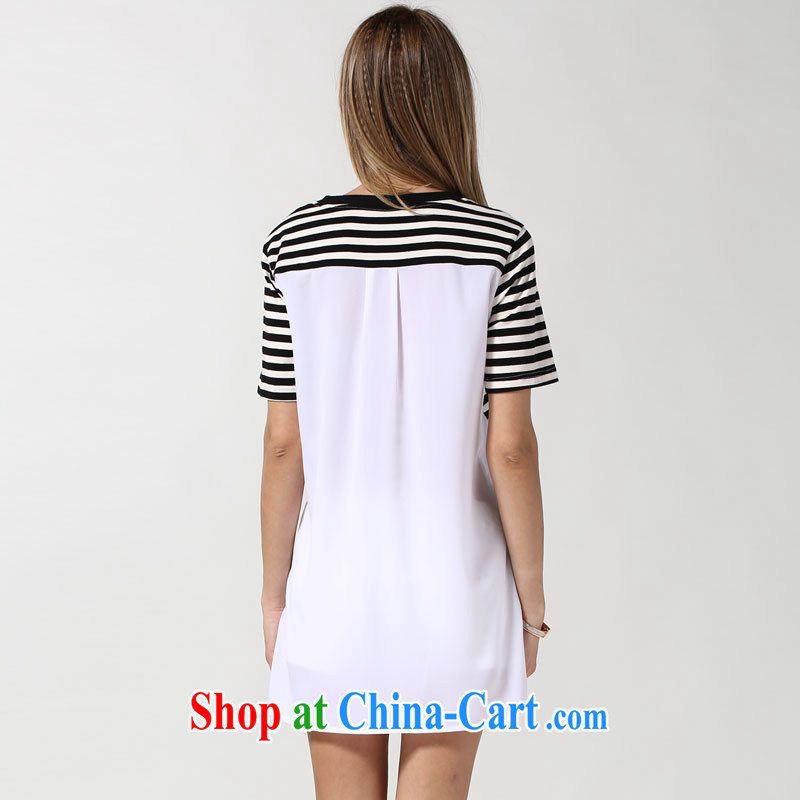 Ryan and the United States concluded the 2015 is indeed increasing, female summer new thick mm video thin stylish staples in Pearl River Delta Region, long black-and-white striped shirt T girls T-shirt 3613 black-and-white stripes 3 XL, American Girl (RIUMILVE), and, on-line shopping