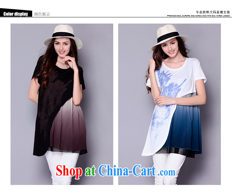 Connie's dream in Europe and America, the female summer 2015 new thick mm stylish stitching short-sleeved loose snow woven dresses J 218 - 1 white XXXXXL pictures, price, brand platters! Elections are good character, the national distribution, so why buy now enjoy more preferential! Health