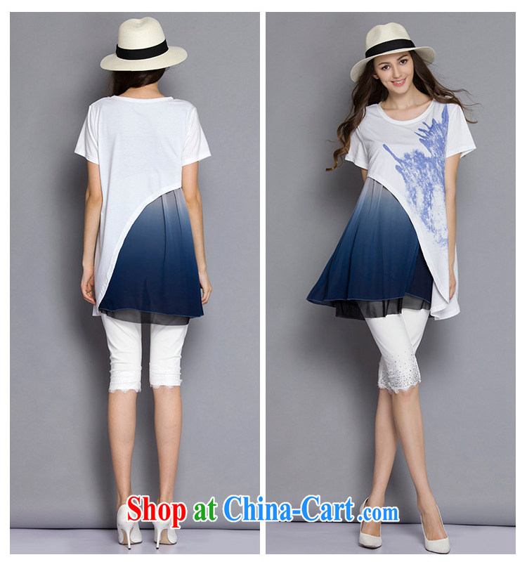 Connie's dream in Europe and America, the female summer 2015 new thick mm stylish stitching short-sleeved loose snow woven dresses J 218 - 1 white XXXXXL pictures, price, brand platters! Elections are good character, the national distribution, so why buy now enjoy more preferential! Health