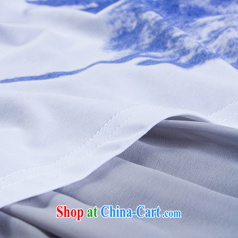 Connie's dream in Europe and America, the female summer 2015 new thick mm stylish stitching short-sleeve loose snow woven dresses J 218 - 1 white XXXXXL, Connie dreams, shopping on the Internet