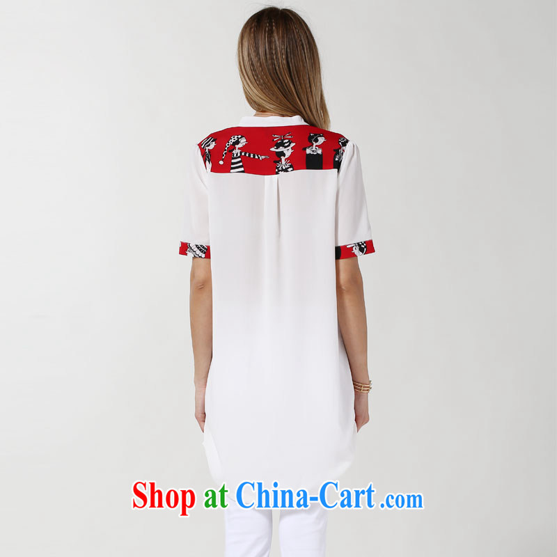 and the United States, would the Code women 2015 summer new thick mm video thin short-sleeve stamp snow T woven shirts, long, relaxed casual female T-shirt N 3615 red 3 XL, American Girl (RIUMILVE), online shopping