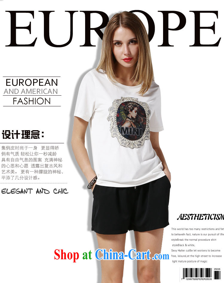 and the United States, would the Code women summer 2015 new European and American retro pattern stamp short-sleeve cotton T-shirt thick mm loose female T-shirt N 3616 white 2XL pictures, price, brand platters! Elections are good character, the national distribution, so why buy now enjoy more preferential! Health