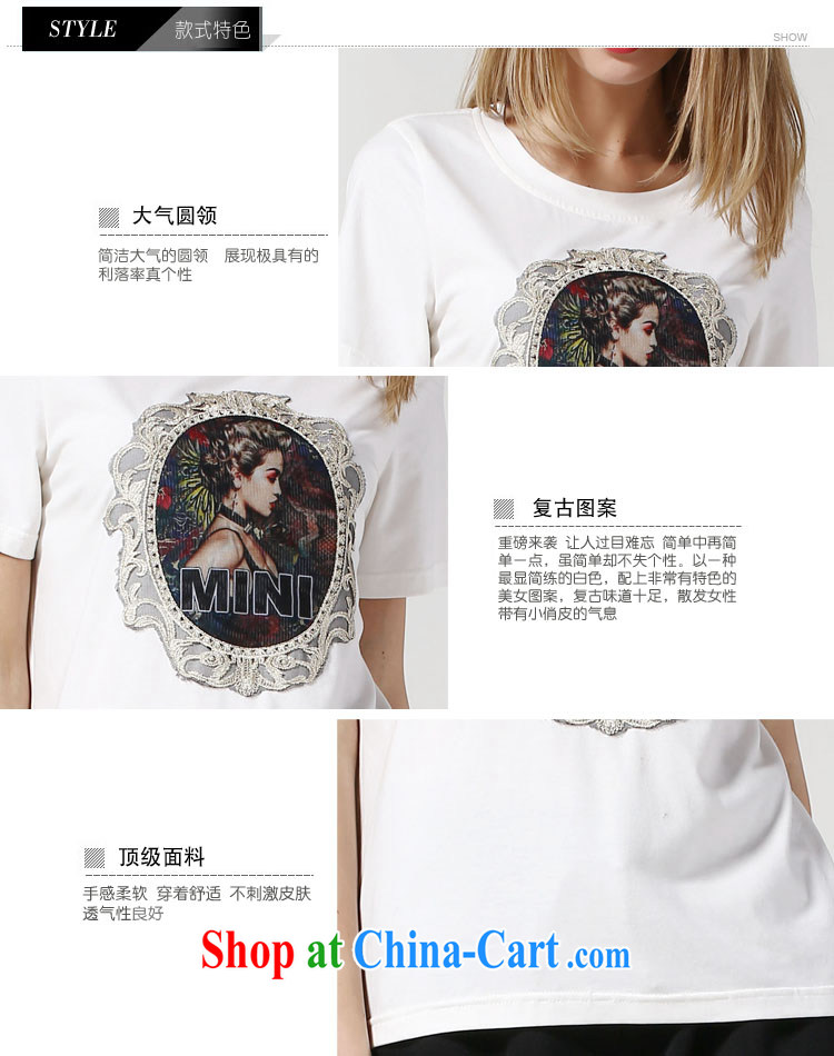 and the United States, would the Code women summer 2015 new European and American retro pattern stamp short-sleeve cotton T-shirt thick mm loose female T-shirt N 3616 white 2XL pictures, price, brand platters! Elections are good character, the national distribution, so why buy now enjoy more preferential! Health