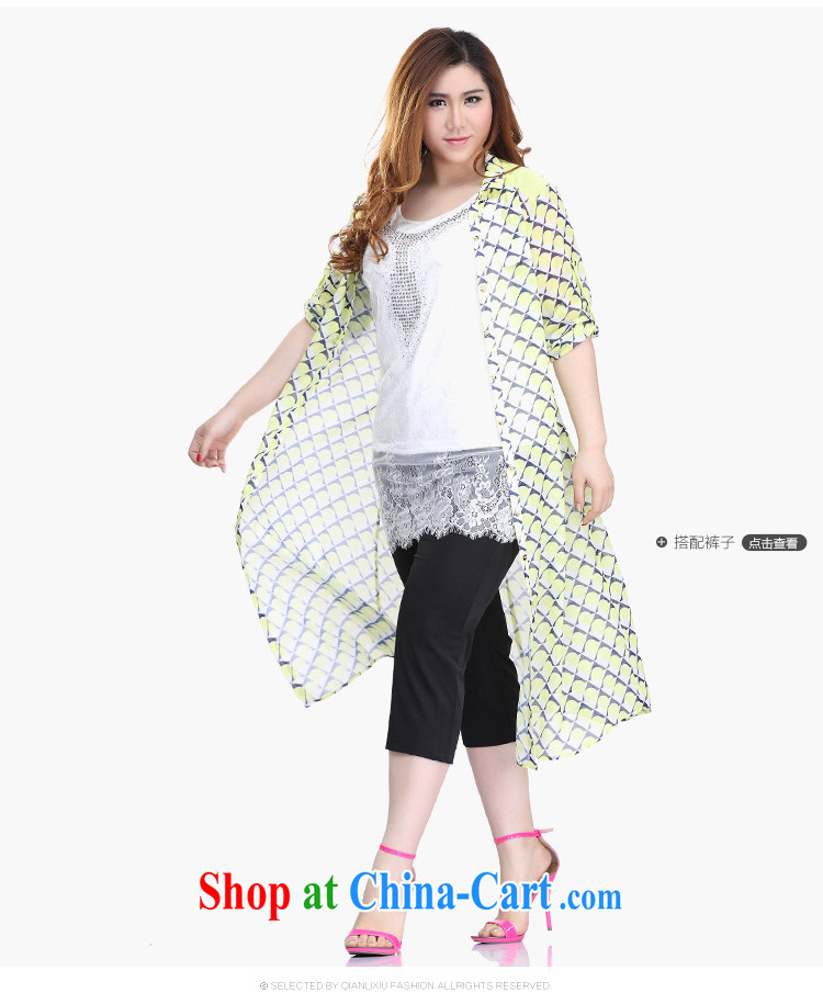 Slim LI Sau 2015 summer new, larger female hit the stitching shirt lapel can pull 7 sub-T-shirt-dresses Q 7739 yellow 4 XL pictures, price, brand platters! Elections are good character, the national distribution, so why buy now enjoy more preferential! Health